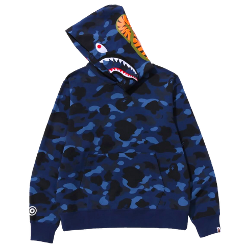 [L] DS Bape Blue Camo Shark Hoodie