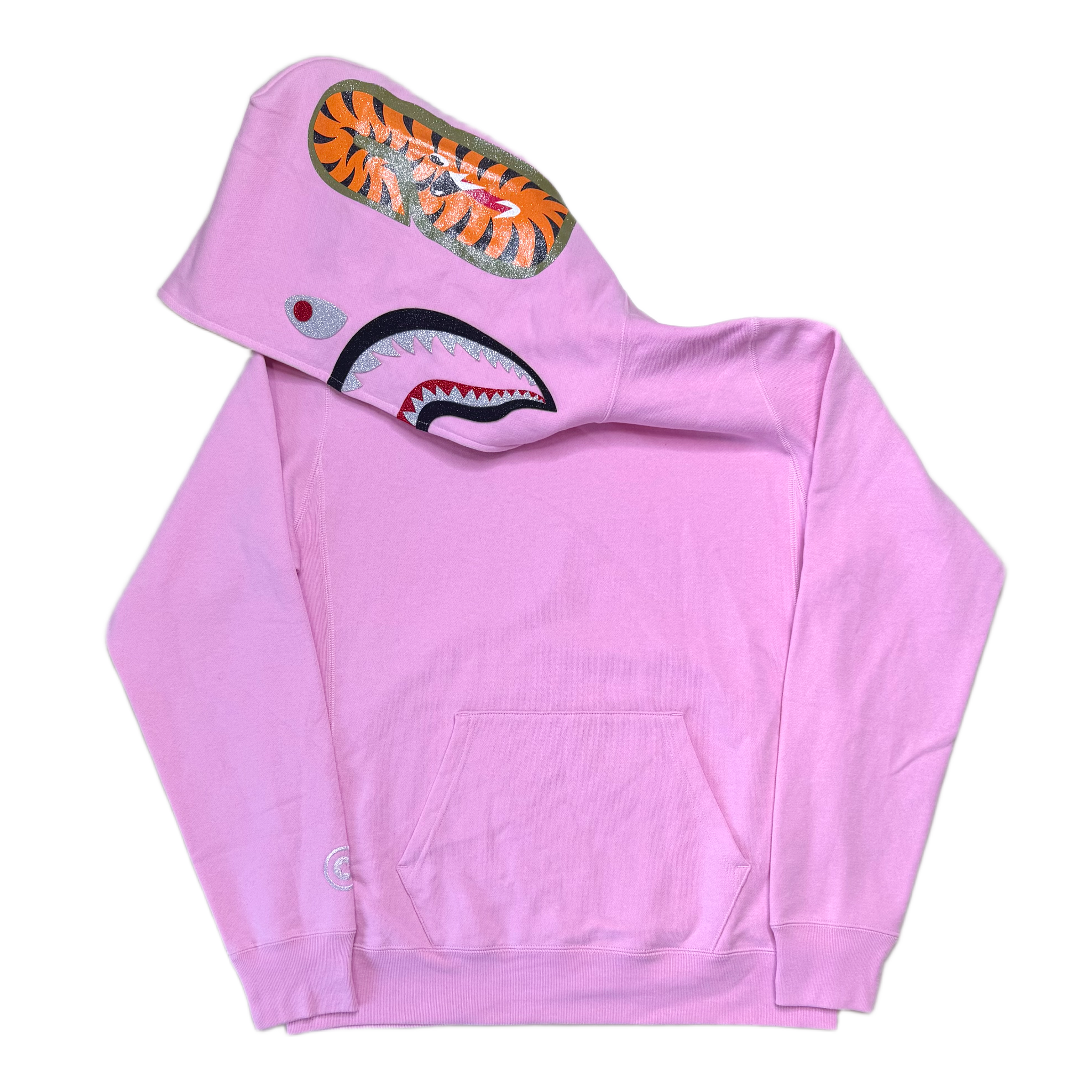 [M] DS Bape Pink Sparkle Shark Hoodie