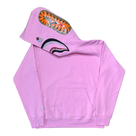 [M] DS Bape Pink Sparkle Shark Hoodie