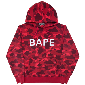 [XL] Bape Red Camo Spell Out Hoodie
