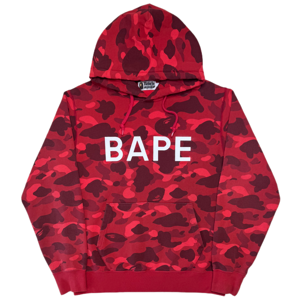 [XL] Bape Red Camo Spell Out Hoodie