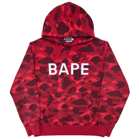 [XL] Bape Red Camo Spell Out Hoodie