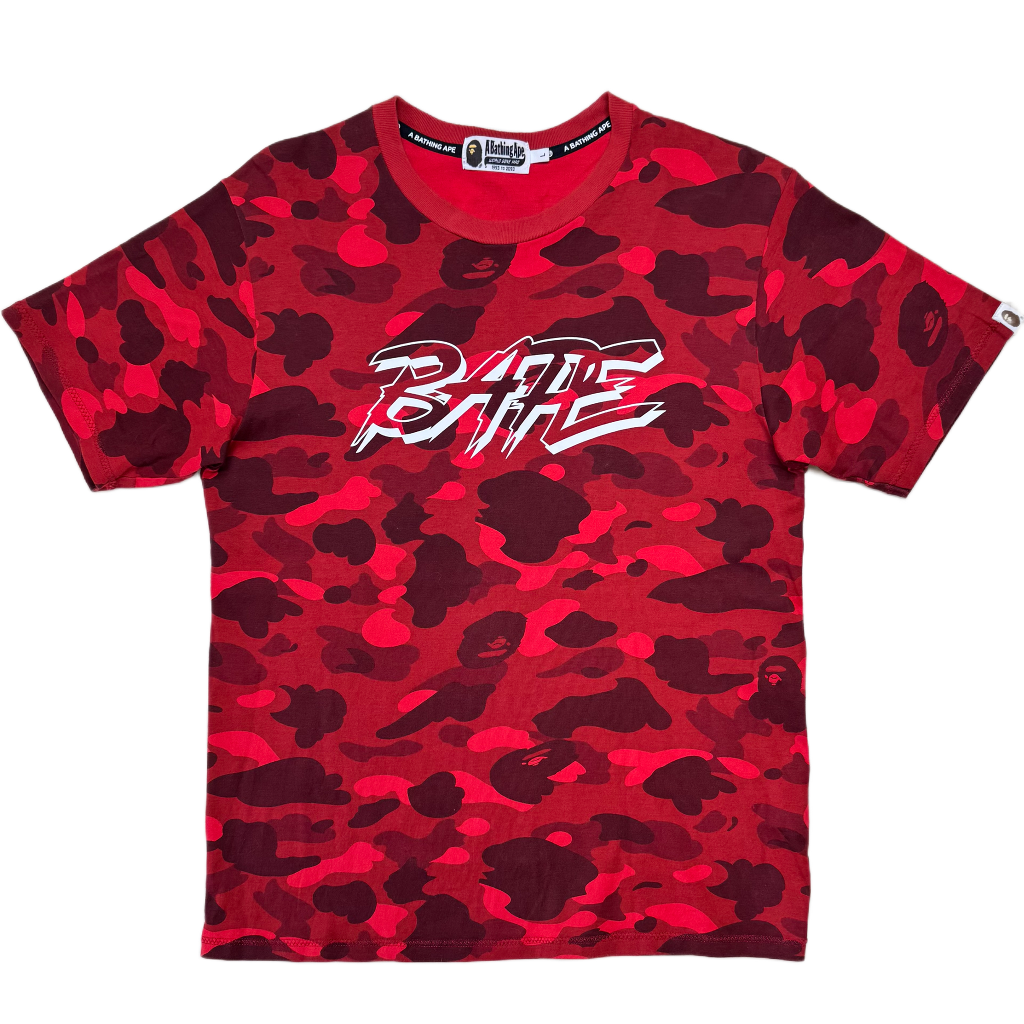 [L] Bape Red 1st Camo Racer Tee