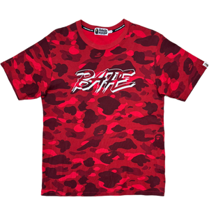 [L] Bape Red 1st Camo Racer Tee