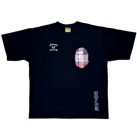 [XL] OG Bape Plaid Ape Face Tee