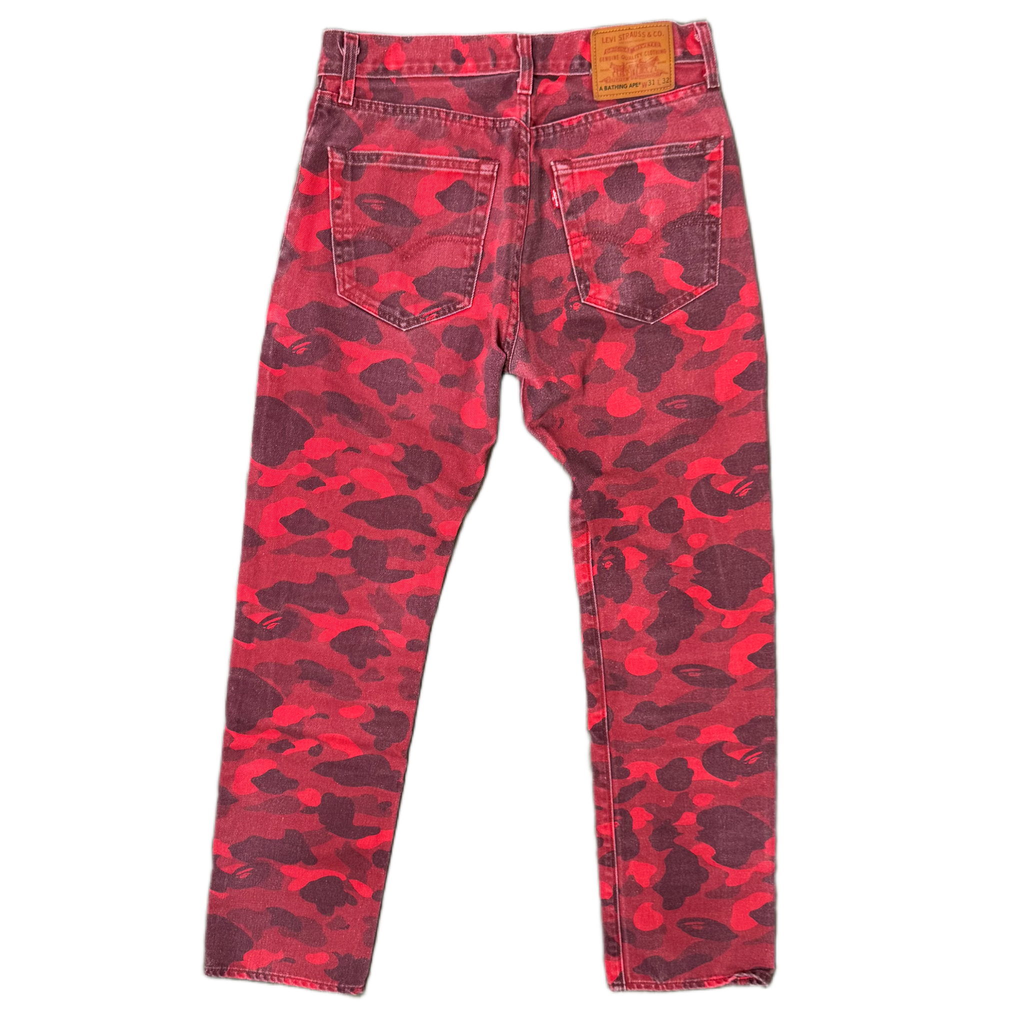 [31] Bape x Levi's Red Camo Jeans