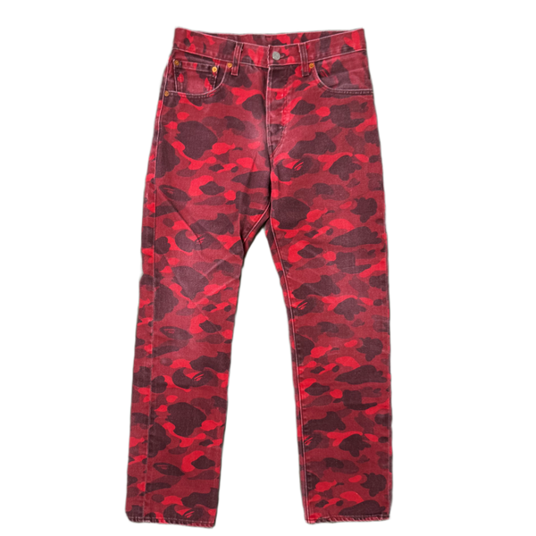 [31] Bape x Levi's Red Camo Jeans