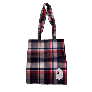 DS Bape Plaid Ape Head Tote Bag