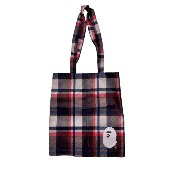 DS Bape Plaid Ape Head Tote Bag