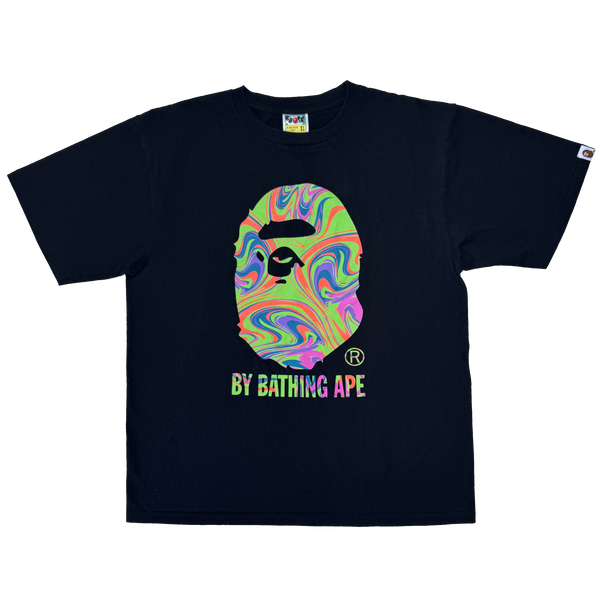 [XL] Bape Marbled Pattern Ape Head Tee