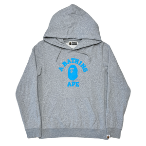 [XS] Bape Blue College Logo Hoodie