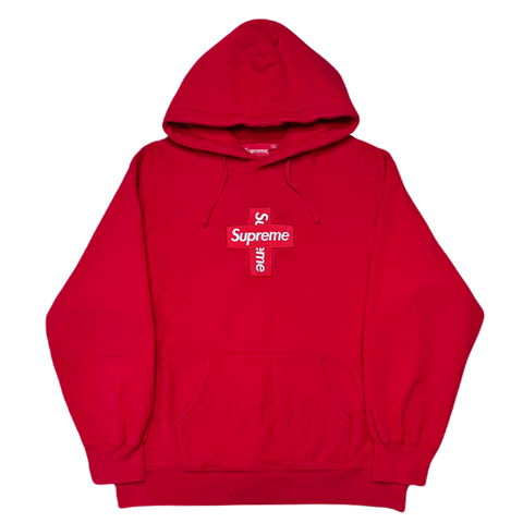 [L] Supreme Cross Box Logo Hoodie