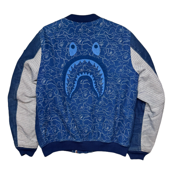 [XL] Bape Indigo Camo Shark Bomber Jacket