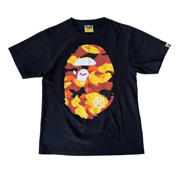 [S] Bape Orange 1st Camo Ape Tee