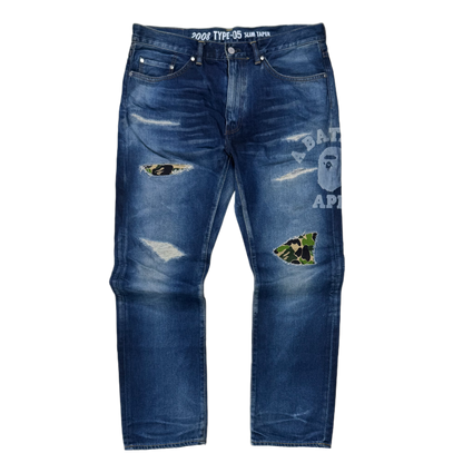 [XL] Bape Type-05 Damage Denim Jeans