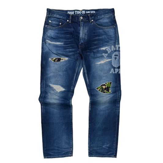 [XL] Bape Type-05 Damage Denim Jeans
