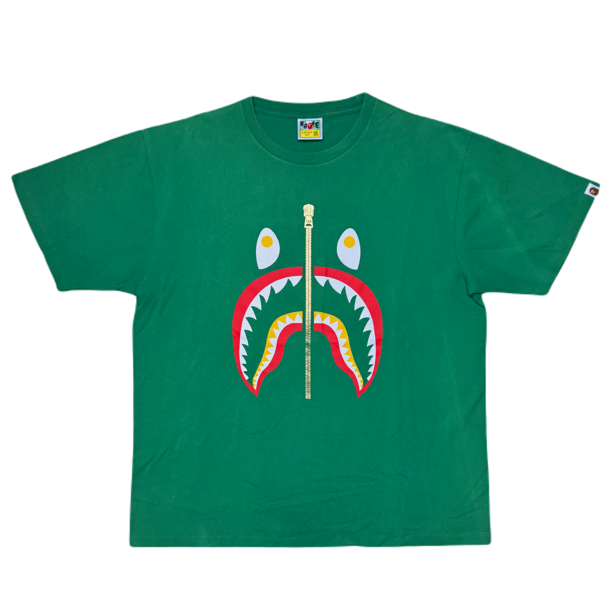 [2XL] Bape Red & Green Shark Tee