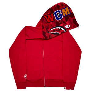 [XL] Bape Red Half Camo Shark Hoodie