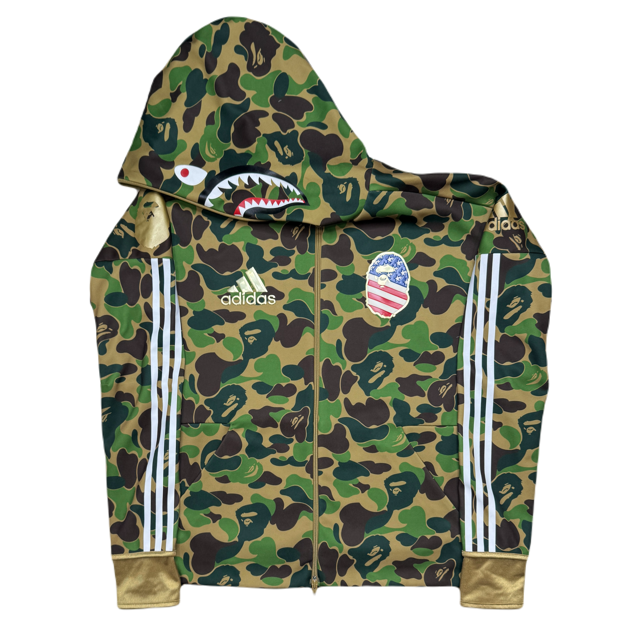 [M] Bape x Adidas Collab Shark Hoodie