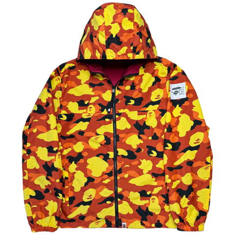 [2XL] Bape Orange 1st Camo Reversible Jacket