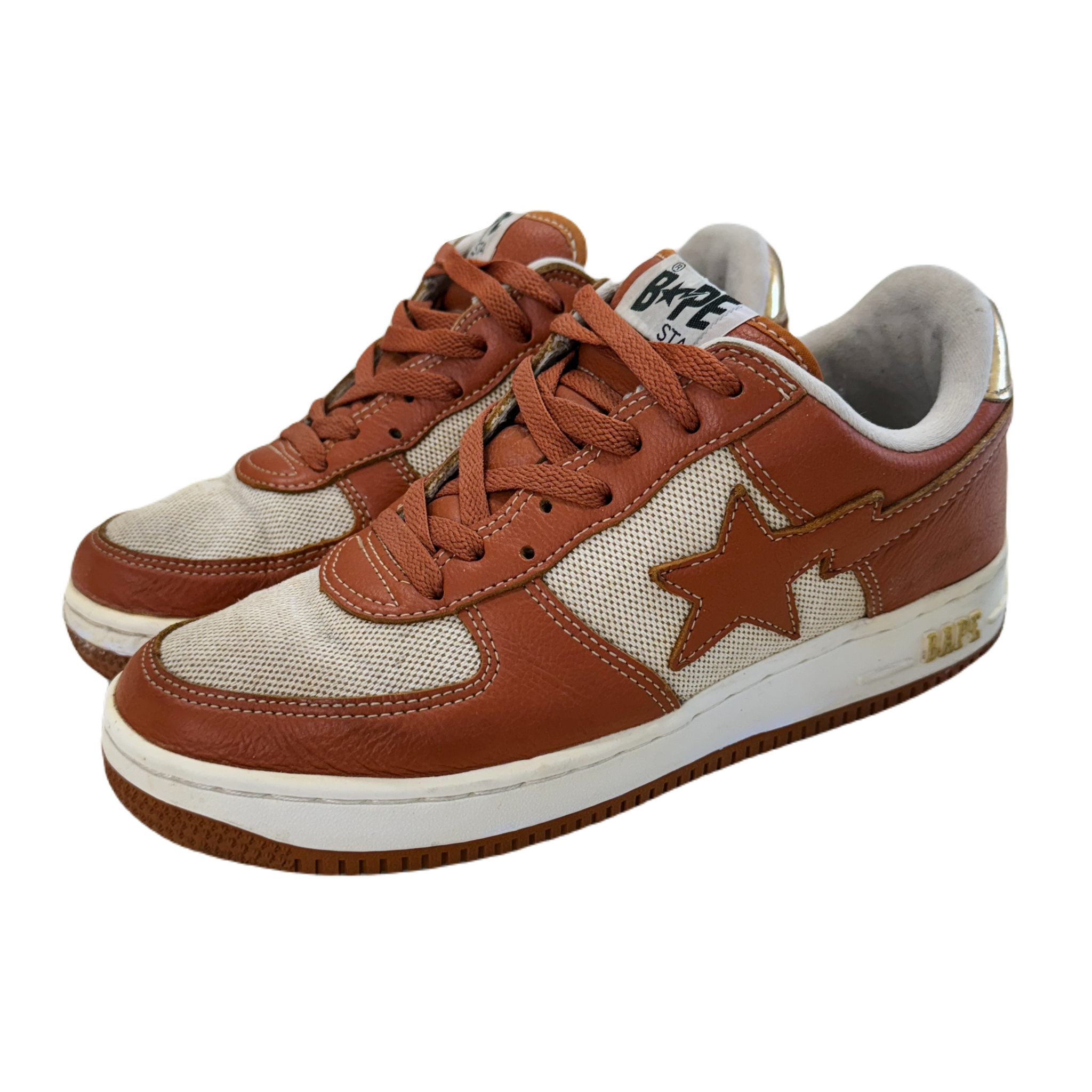 [8] Bape Brown Leather Bapestas