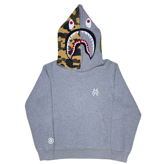 [M] Bape Grey Half Camo Pullover Shark Hoodie