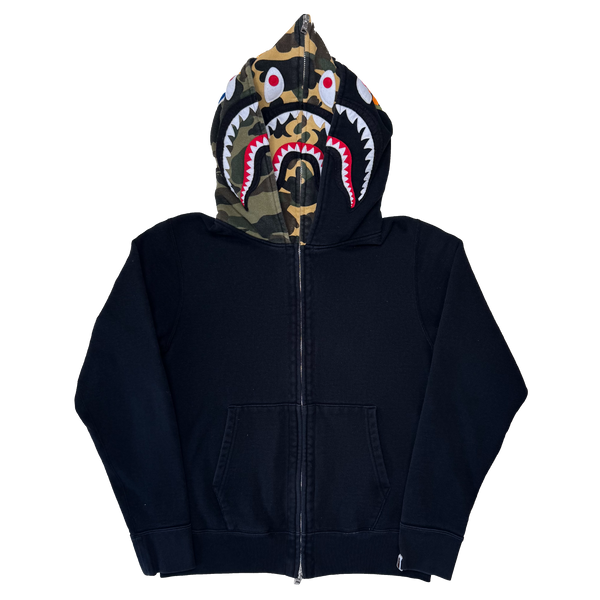 [S] Bape 1st Camo Double Shark Hoodie