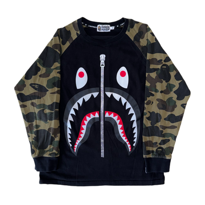 [M] Bape Camo Sleeves Giant Shark Tee