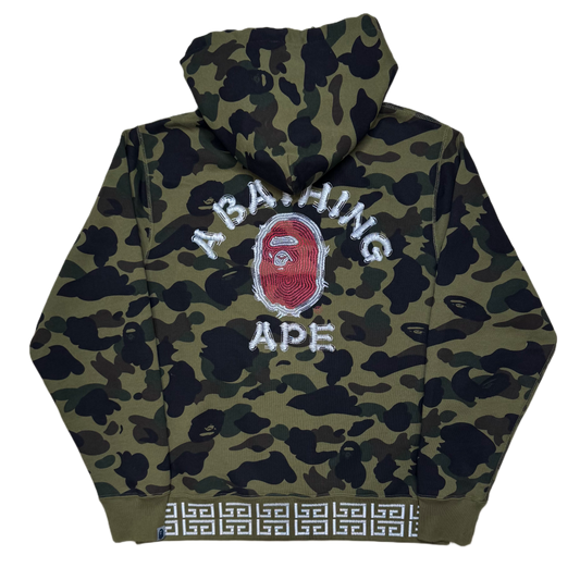 [L] Bape 1st Camo Brush College Logo Hoodie