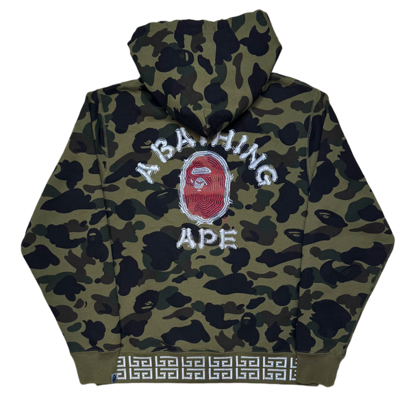 [L] Bape 1st Camo Brush College Logo Hoodie