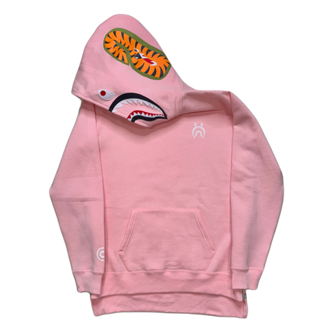 [S] Bape Pink Pullover Shark Hoodie