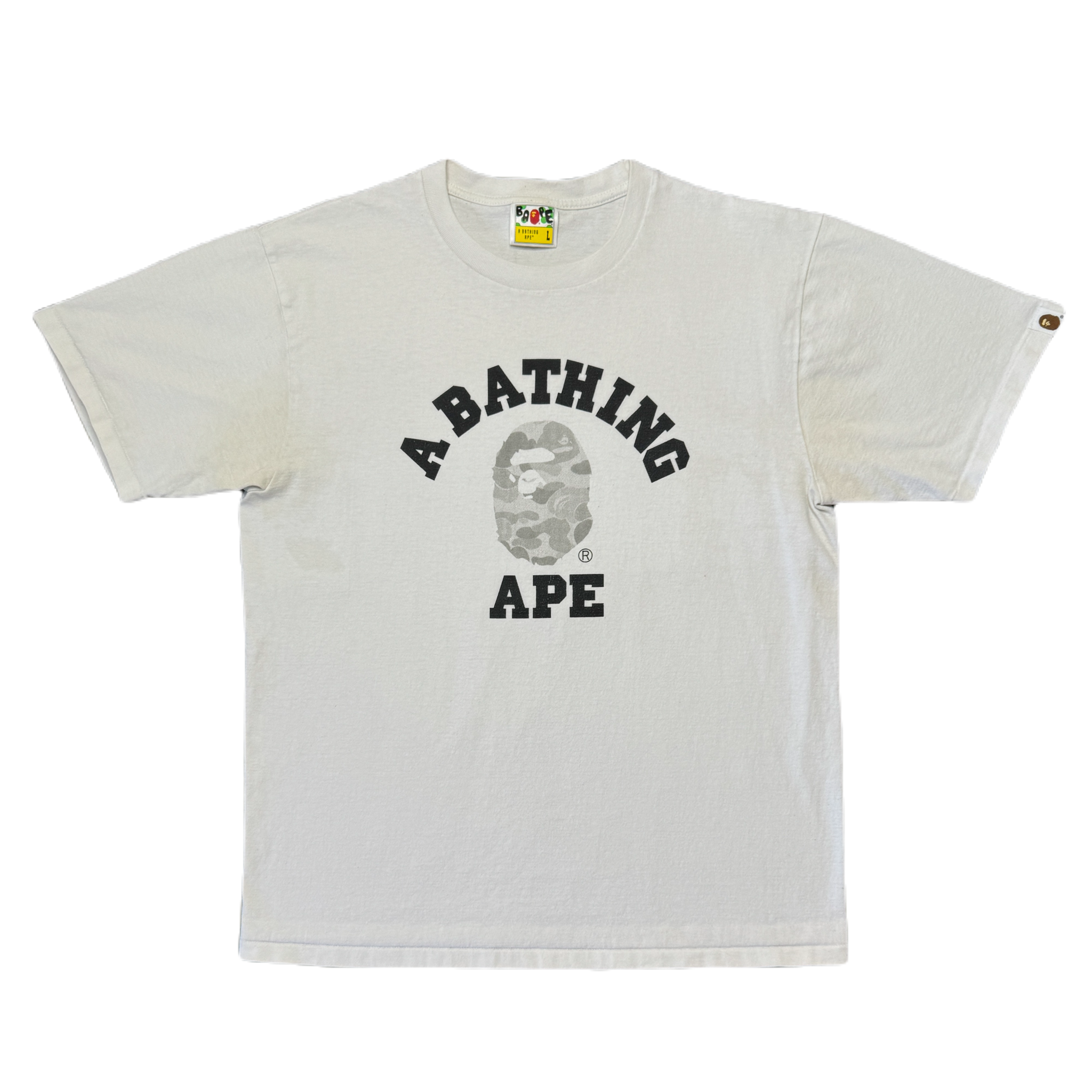 [L] Bape Grey Camo College Tee