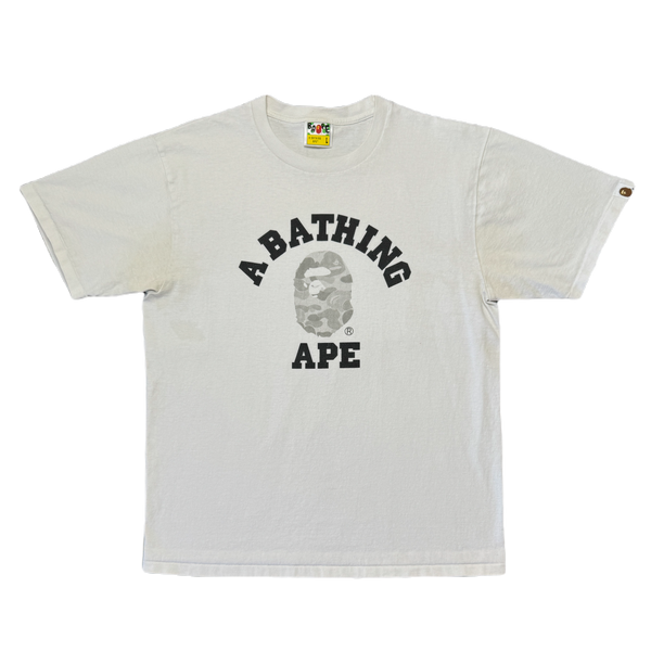 [L] Bape Grey Camo College Tee