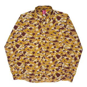 [L] Bape Psyche Camo Longsleeve Button Up