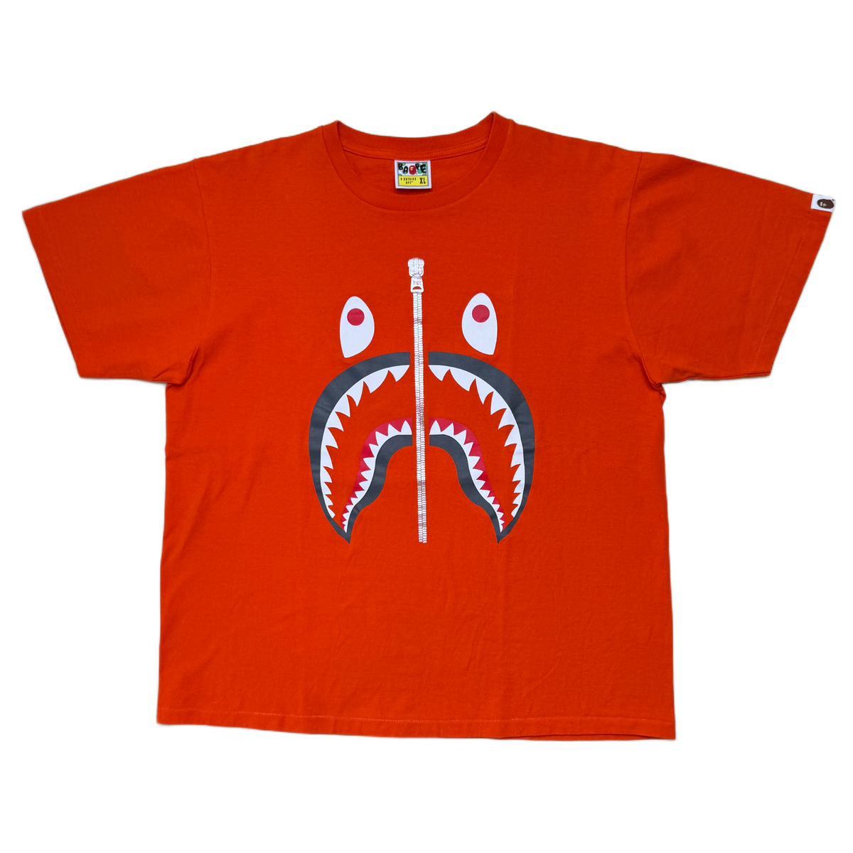 [XL] Bape Orange Shark Logo Tee