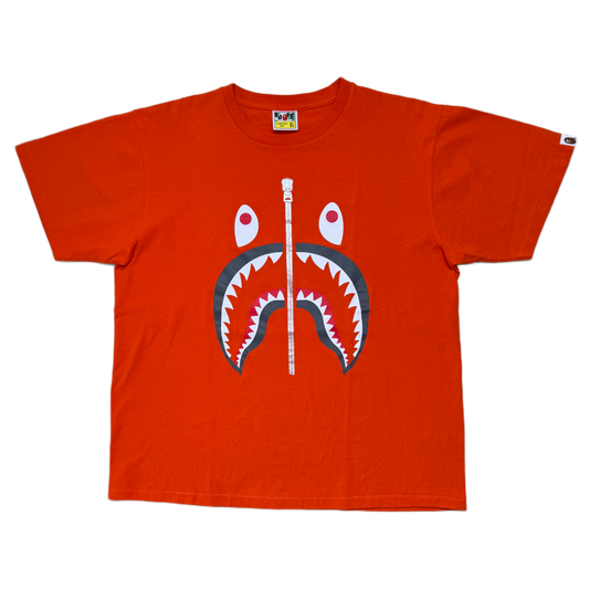 [XL] Bape Orange Shark Logo Tee