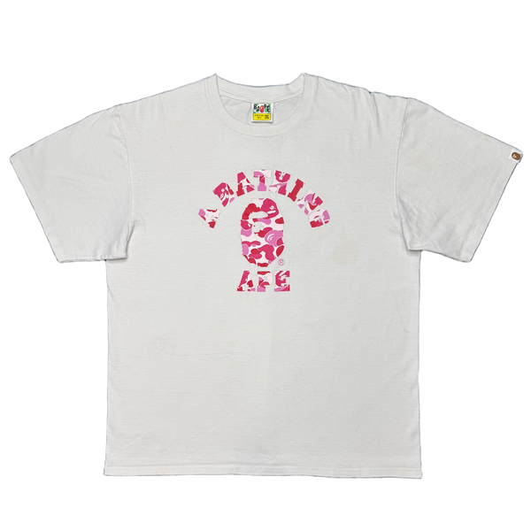 [2XL] Bape Pink ABC Camo College Tee