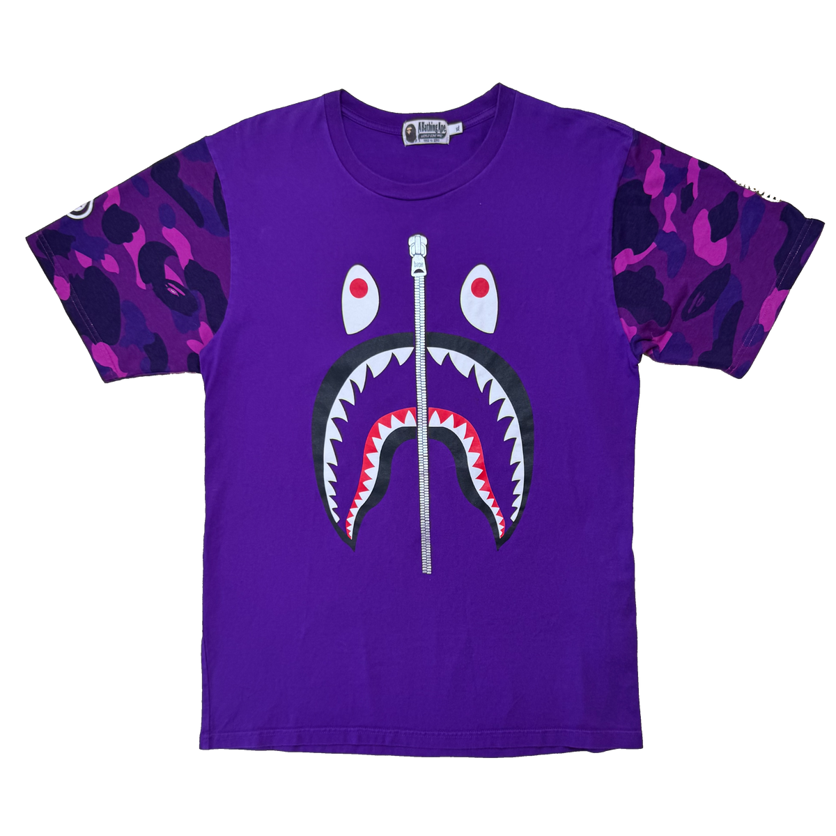 [XL] Bape Purple Camo Shark Tee