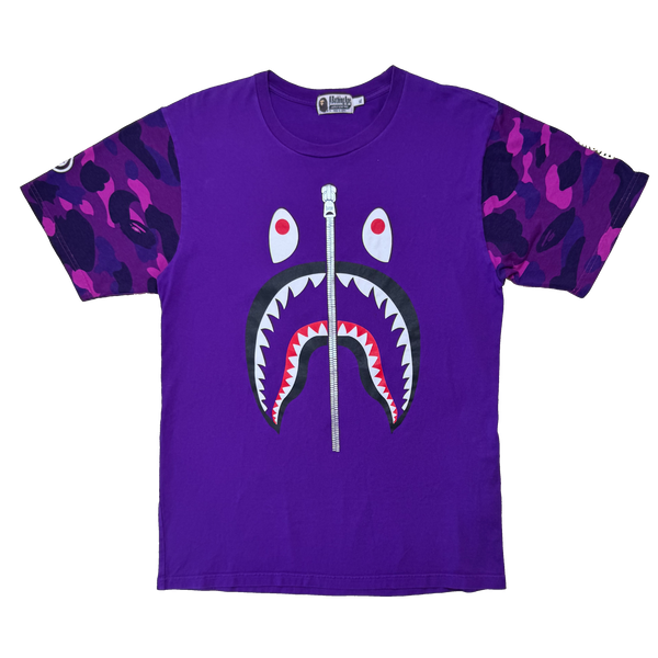 [XL] Bape Purple Camo Shark Tee