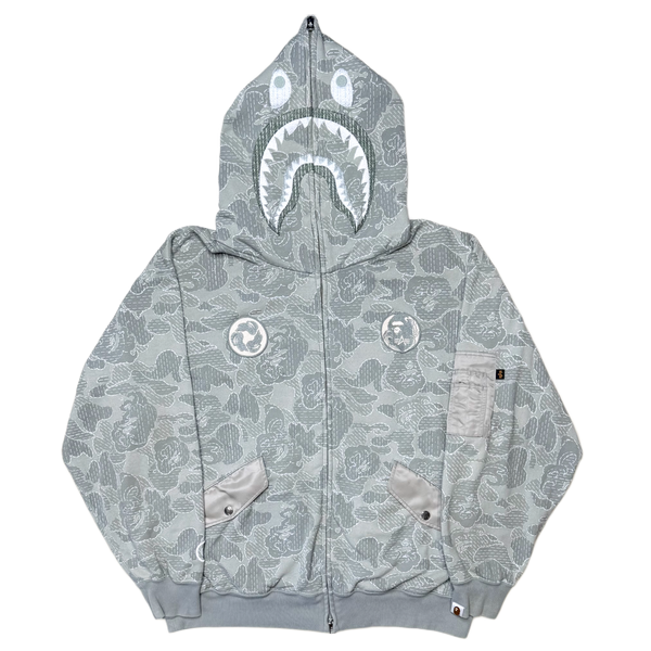 [L] Bape x Alpha Industries Collab Shark Hoodie