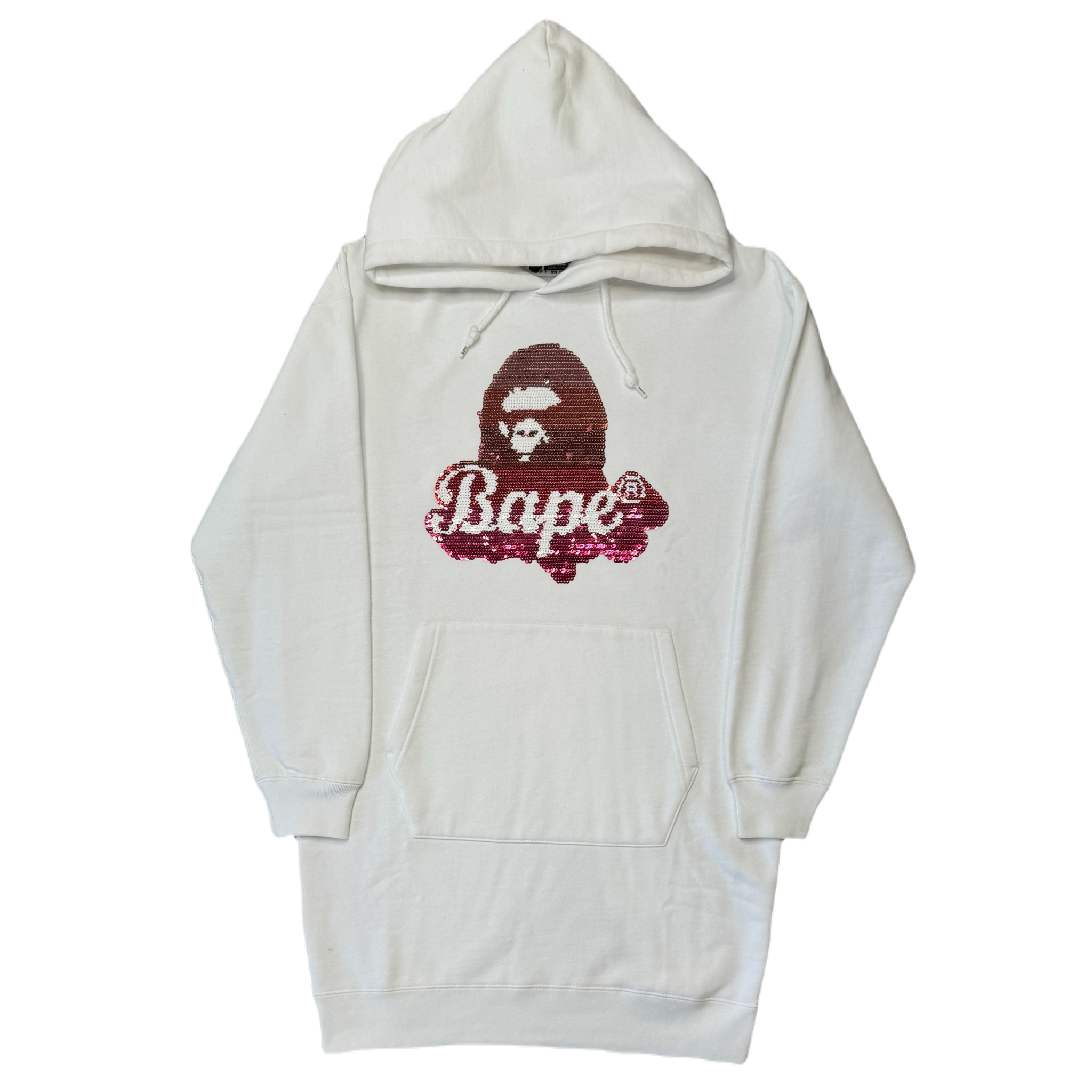 [XS] Long-Length Sequin Ape Head Hoodie