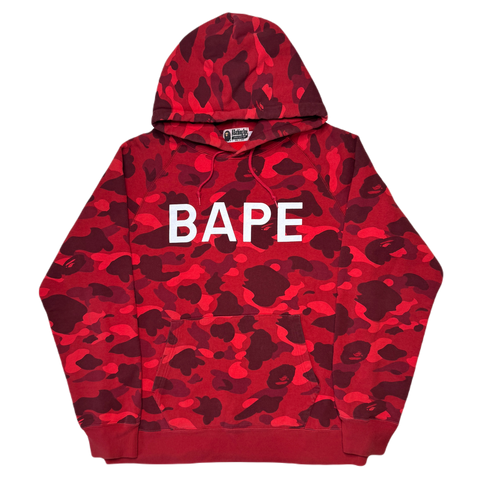 [XL] Bape Red Camo Spell Out Hoodie