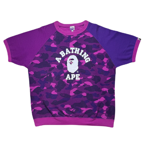 [L] OG Purple Camo College S/S Crewneck