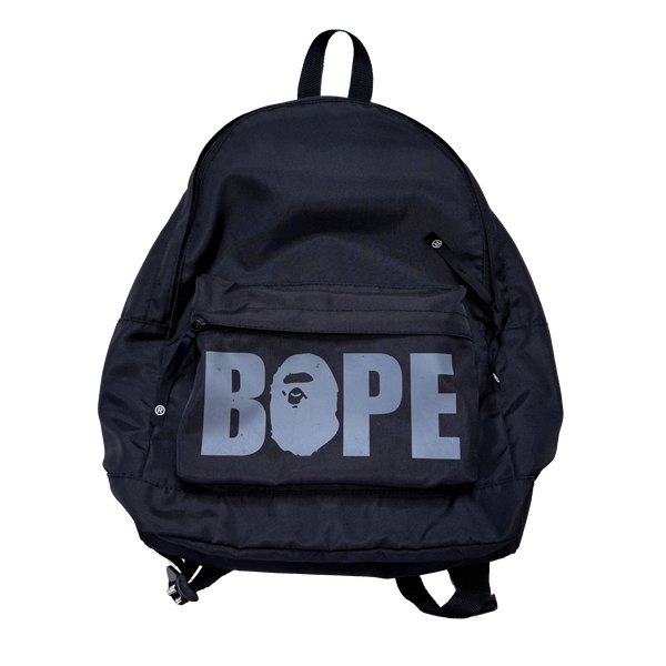 Bape Black Spell Out Backpack