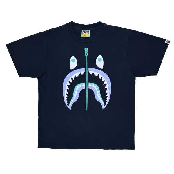 [M] Bape Aqua Shark Logo Tee