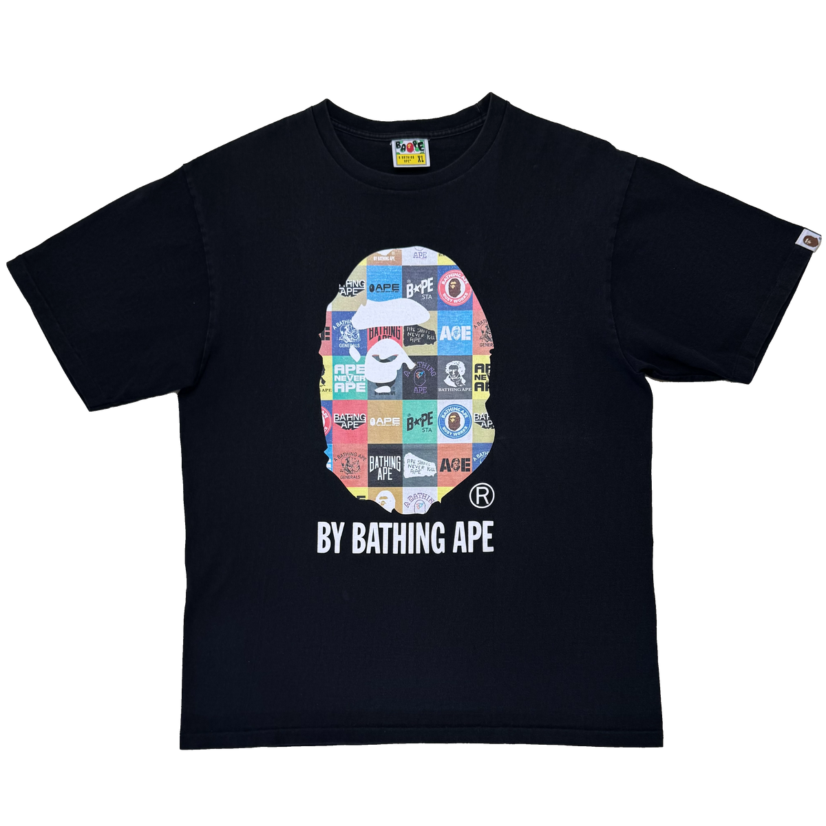 [XL] Bape Grid Logos Ape Head Tee