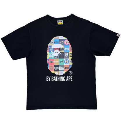 [XL] Bape Grid Logos Ape Head Tee
