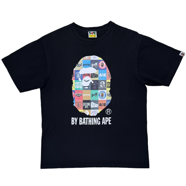 [XL] Bape Grid Logos Ape Head Tee
