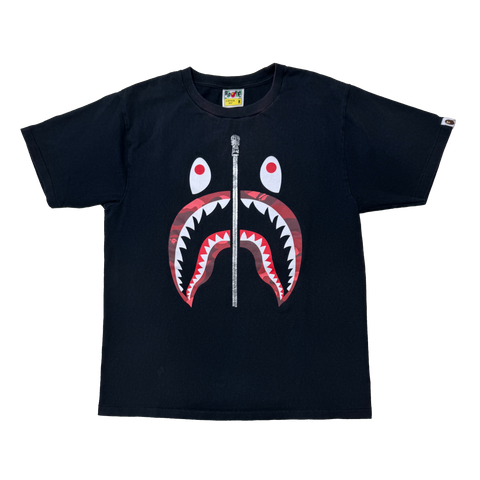 [M] Bape Red Camo Shark Tee