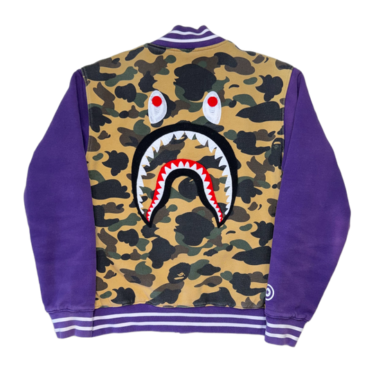 [L] Bape Purple 1st Camo Varsity Jacket